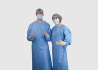 Jednorazowa suknia chirurgiczna z materiału SMS Niebieska Degradowalna z wiązaniami na szyi / talii dostawca