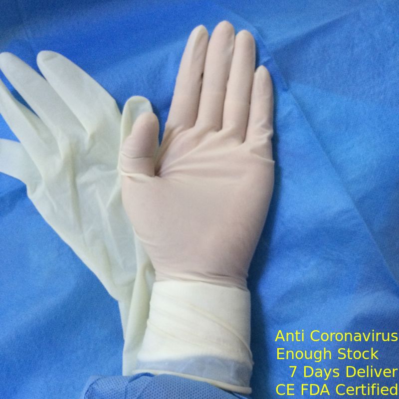 W 100% naturalne sterylne lateksowe jednorazowe rękawiczki chirurgiczne Bezpudrowe Łatwe do przebicia dostawca