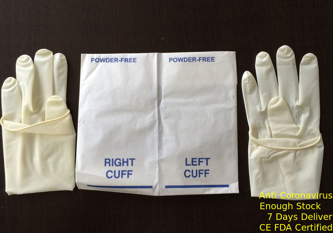 Bezpudrowe jednorazowe rękawiczki chirurgiczne Sterylny lateks o wysokiej wytrzymałości na rozciąganie dostawca
