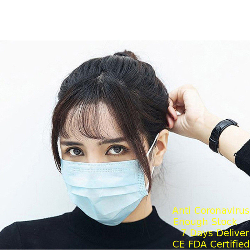 Niebieska jednorazowa maska ​​na twarz 25g PP Materiał nietkany OEM / ODM dostawca
